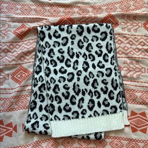 Leopard Print Black and White Scarf